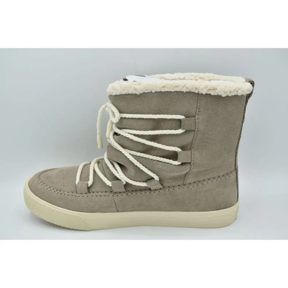 Toms Womens Size 9.5 Alpine Desert‎ Taupe Faux Shearling Water Resistant Boots